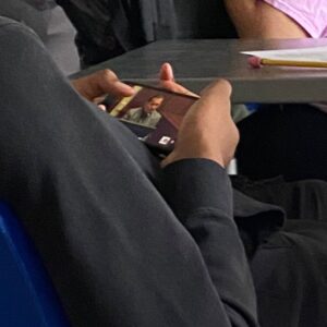 PHOTO Teenager Watching Johnny Depp Amber Heard Trial On His iPhone During Class Instead Of Doing His Assignment