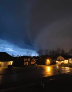 PHOTO Tornado Touching Down Between Houses In Keeling Ridge Neighborhood In Louisville