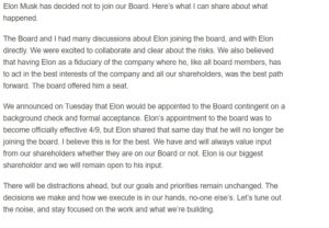 PHOTO Why Elon Musk Decided Not To Join Twitter's Board