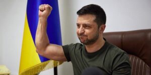 PHOTO Zelenskyy Fist Pumping Like He's In The Clear And The War Is Over