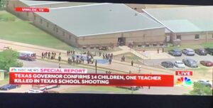 PHOTO Aerial View Of Where Salvador Ramos' Incident With Law Enforcement Happened This Morning And Ran Into The School After Abandoning His Car