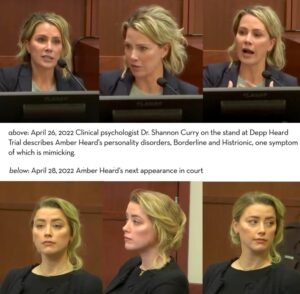 PHOTO All The Times Amber Heard Mimicked Dr Curry Inside The Courtroom