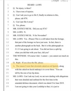 PHOTO Amber Heard Caught Lying When She Said She HAD To Wear Clownish Caked-On Red Lipstick For James Corden Show But Said In Court She Wore It To Hide Split Lip