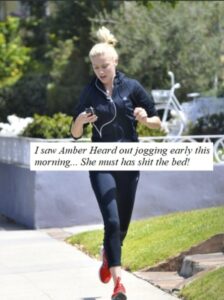 PHOTO Amber Heard Out Jogging In Hollywood After Shtting The Bed Meme
