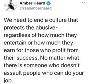 PHOTO Amber Heard Said They Are Other People That Can Do The Job If Abusers Are Assaulting People