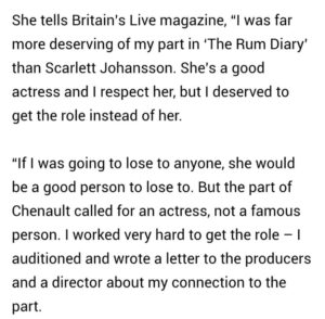 PHOTO Amber Heard Says Scarlett Johansson Is Not A Real Actress And She Deserved The Role In The Rum Diary Over Scarlett