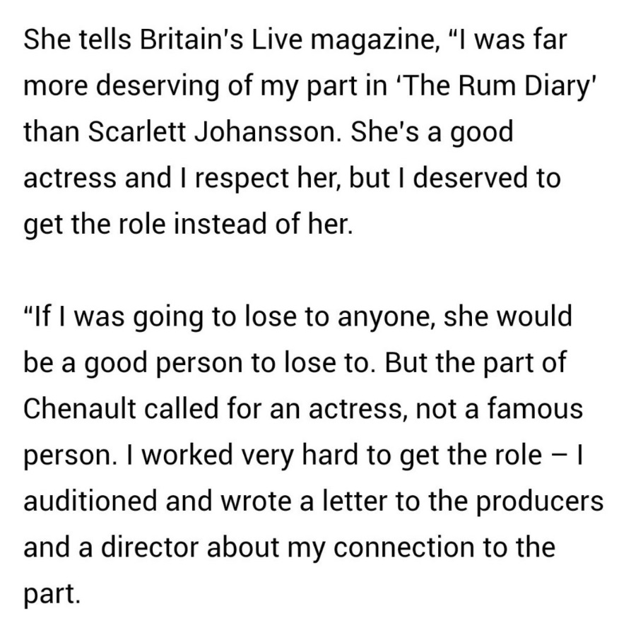 PHOTO Amber Heard Says Scarlett Johansson Is Not A Real Actress And She