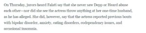 PHOTO Amber Heard's Nurse Says She Also Suffers From Bipolar And Eating Disorders Insomina Codependency Issues And Anxiety