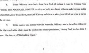 PHOTO Amber Heard's Sisters Boss Jennifer Howell Testified That Amber Called Her Sister To Tell Her She Accidentally Cut Off Johnny's Finger