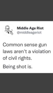 PHOTO Common Sense Gun Laws Aren't A Violation Of Civil Rights Being Shot Is