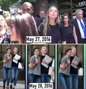 PHOTO Comparison Of May 27 Vs May 28 2016 Shows Amber Heard Didn't Have A Bruise On Her Face Because It Couldn't Disappear In One Day