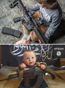 PHOTO Daniel Defense Where Salvador Ramos Purchased AR15's Advertises Its Guns By Showing Children Holding Them In Their Lap And Playing With Them