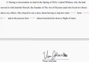 PHOTO Declaration of Vince Jolivette Supports Whitney Heard's Statements That Amber Heard Did In Fact Push Johnny Depp Down A Flight Of Stairs