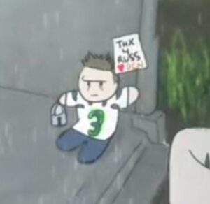 PHOTO Drew Lock Doll On Legion Of Boom Grave Holding Sign That Says Thx For Russ Love Denver