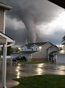 PHOTO Giant Two Story Home Just Sitting Below Tornado As It Spins Above In Andover Kansas