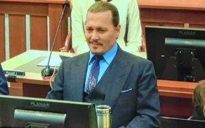 PHOTO Johnny Depp's Mean Grin When He Realizes Richard Marks Is Roasting Amber Heard's Defense Team