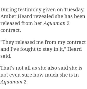 PHOTO Johnny Depp's Team Is Succeeding At Stoping Amber Heard's Lies As Amber Heard Got Released From Her DC Aquaman 2 Contract And Fired