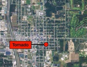 PHOTO Map Showing Exactly Where Tornado Hit In Gaylord Michigan East Of The Highway