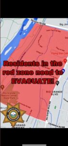PHOTO Map Showing Where Residents Have Already Been Forced To Evacuate Due To Albuquerque Fire