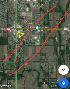 PHOTO Map Showing Where The Significant Tornado Damage Is In Southern Andover Kansas