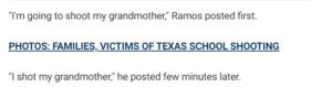 PHOTO Of Salvador Ramos Social Media Posts Saying He Was Going To Shoot His Grandmother And Another When He Said He Finally Shot Her