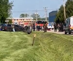 PHOTO Of Vicky White's Cadillac Flipped On Its Side Where They Were Surrounded By Law Enforcement