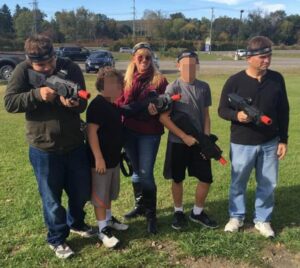 PHOTO Paul And Pamela Gendron With Their Sons At A Park Shooting Toy Guns