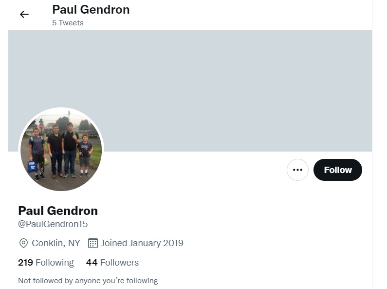 PHOTO Payton Gendron's Dads Twitter Handle Shows He's Only Tweeted 5