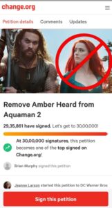 PHOTO Petition To Remove Amber Heard From Aquaman 2 Has Almost Reached 30 Million Signatures