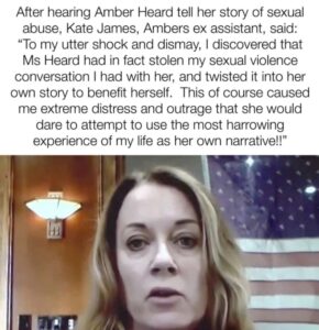 PHOTO Proof Amber Heard Stole Kate James' Story On Domestic Abuse To Use To Make Her Look More Credible