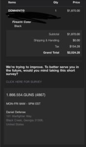 PHOTO Salvador Ramos Bought His Guns Online At Daniel Defense In Black Creek Georgia For $2024.28