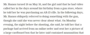 PHOTO Salvador Ramos Contacted 15 Year Old Girl Told Her He Was Purchasing AR 15's And Ammunition Package Was Arriving To His House And She Never Told Anybody