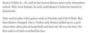 PHOTO Salvador Ramos' Friend Says He Played Fortnite And Call Of Duty And Cut His Face Up With Knives For Fun