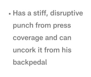 PHOTO Scouting Report On Brendan Langley In 2017 Draft Said He Has A Stiff Disruptive Punch From Press Coverage