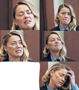 PHOTO The Many Faces Of Amber Heard Grunting So Fake Tears Will Drop Down Her Face