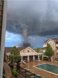 PHOTO Tornado Hovering Over SunSTONE Apartments In Andover Kansas