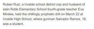 PHOTO Uvalde High School Where Salvador Ramos Went Held An Active Shooter Grill On March 22nd