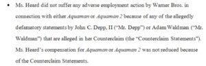 PHOTO Warner Bros Says No Adverse Action Was Taken Against Amber Heard In Aquaman 2 Due To Anything Said By Johnny Depp Or His Counsel