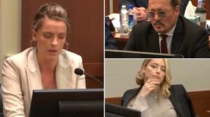 PHOTO Whitney Heard Looking Uncomfortable In Court With Johnny Depp Looking At Her Disappointed And Amber Consuming Her With Her Eyes