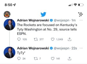 PHOTO Adrian Wojnarowski Made A Mistake On Leaking The Next Draft Pick After He Couldn't Get Christian Braun's Mom Off His Mind