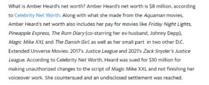 PHOTO Amber Heard's Net Worth Is Only $8 Million So She Won't Be Able To Pay Johnny Depp The Full Amount He Was Awarded In Defamation Lawsuit