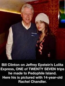 PHOTO Bill Clinton Looking Very Happy On Jeffrey Epstein's Lolita Express One Of 27 Trips He Made To The Island With 14 Year Old Rachel Chandler