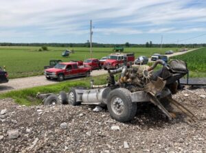 PHOTO Close Up Of Dump Truck That Amtrak Hit The Side Of In Missouri