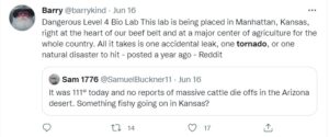 PHOTO Conspiracy Theorist Says Something Fishy Is Going On In Kansas Because Of Level 4 Bio Lab Being Placed In Manhattan