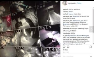 PHOTO Deleted Post On Rachel Chandler's Instagram Account Showing Security Camera Images From Underneath The Temple On Little Saint James Island