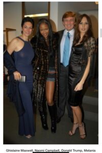 PHOTO Donald Trump All Dressed Up Enjoying Himself With Ghislaine Maxwell Naomi Campbell And Melania Trump