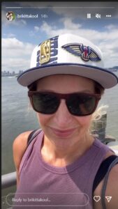 PHOTO Dyson Daniel's Mom Casually On Boat In Australia With New Orleans Pelicans Draft Hat Day After Son Was Drafted