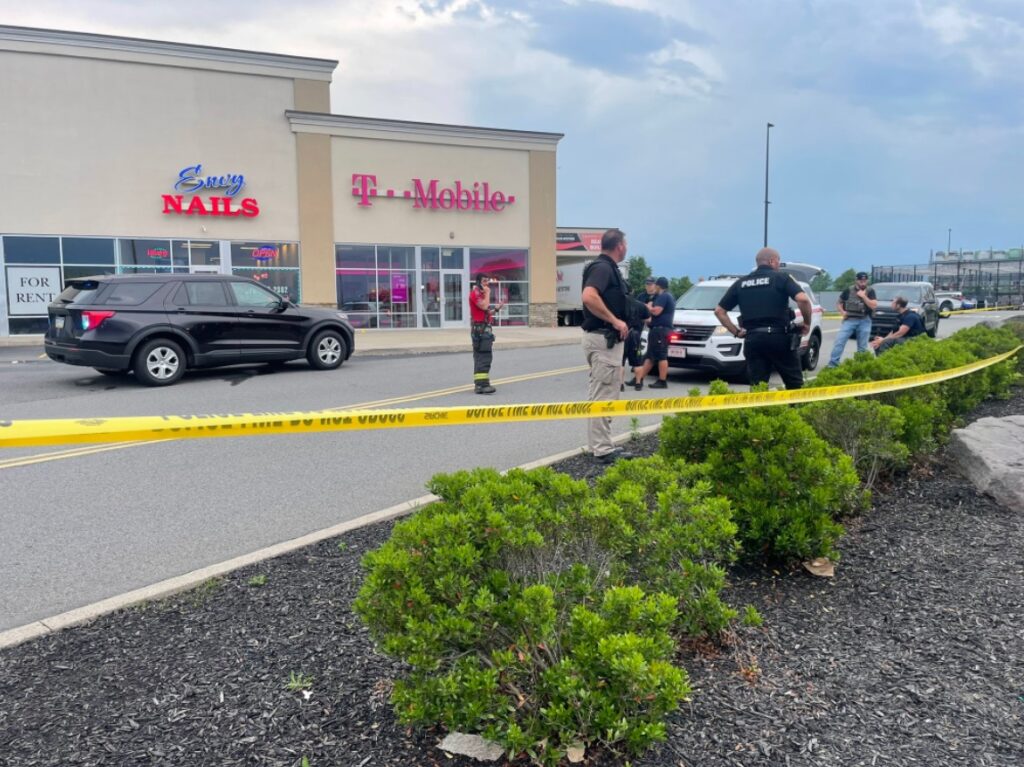 PHOTO Envy Nails In Pittston PA Was Blocked Off After Shooting Happened