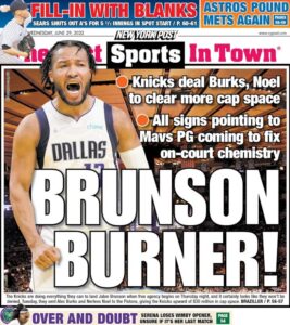 PHOTO Jalen Brunson Made The Back Page Of New York Post After He's Expected To Sign With Knicks