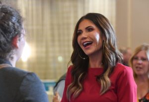 PHOTO Kristi Noem Looking Really Hot Wearing Dark Red Shirt During Primary Victory Celebration